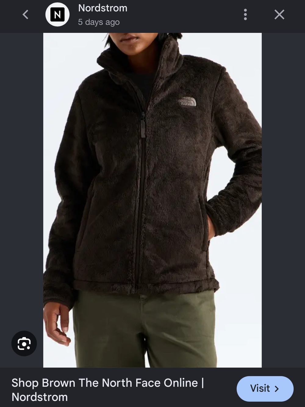 The North Face Women's Brown Fuzzy Plush Jacket